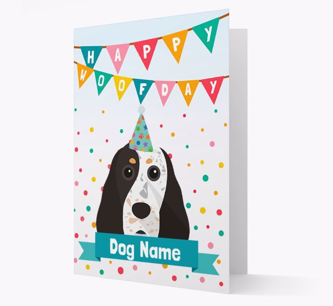 Personalized Card 'Happy Woofday {dogsName}' with {breedCommonName} Icon